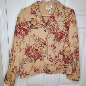 Talbots Floral Blazer Size Large
